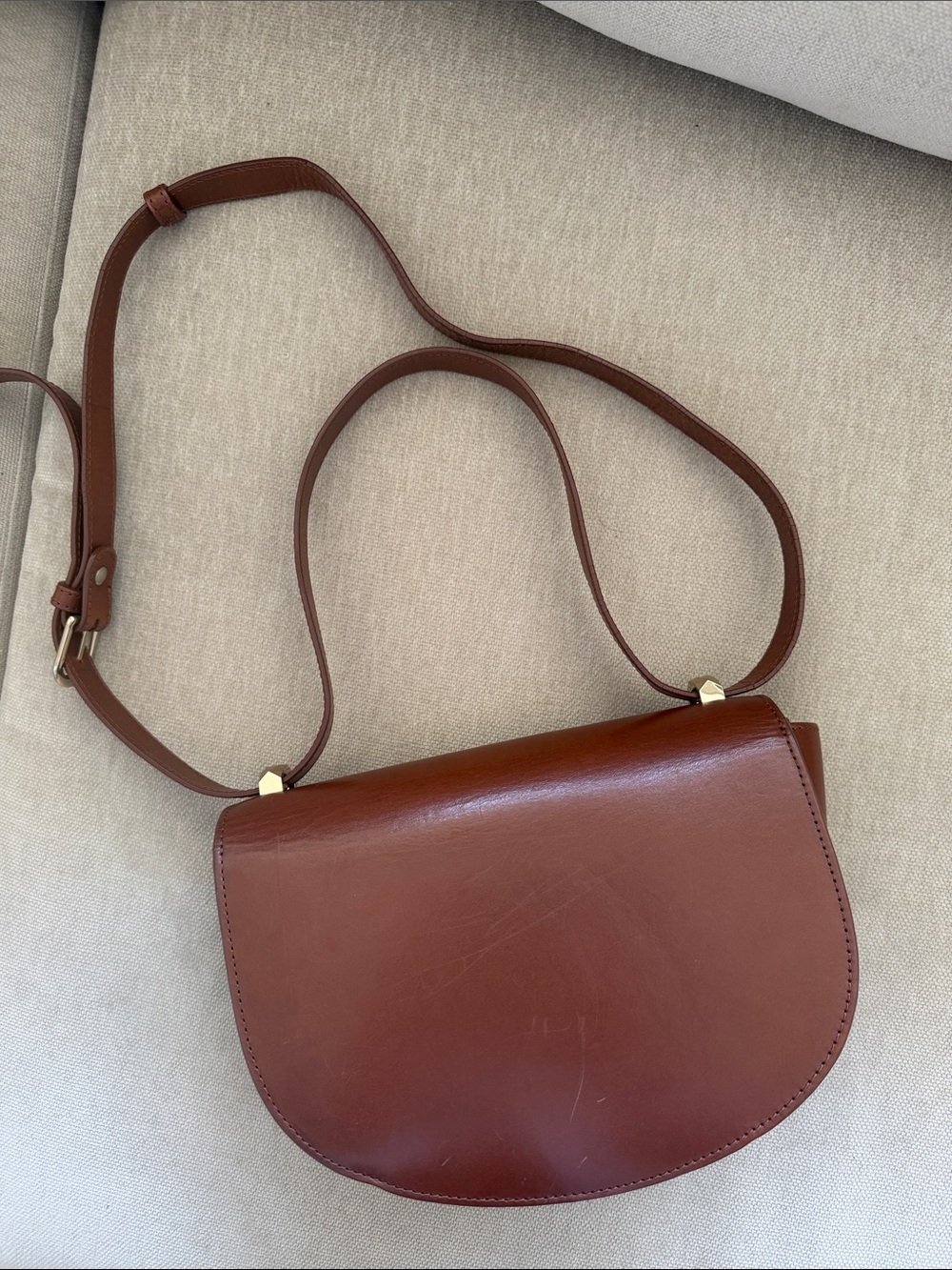 A.P.C. Geneva Flop Brown Brown Leather Bag - Picture 4 of 7